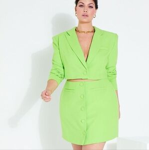 Neon green suit dress